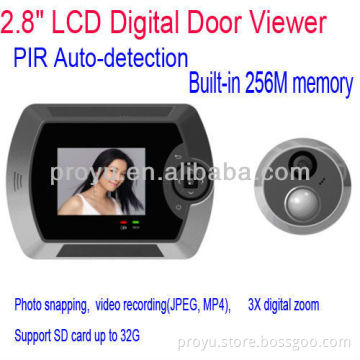 Motion Detection 2.8 inch Digital Door Peephole Viewer With Video Camera & Clear Night Vision PY-V516